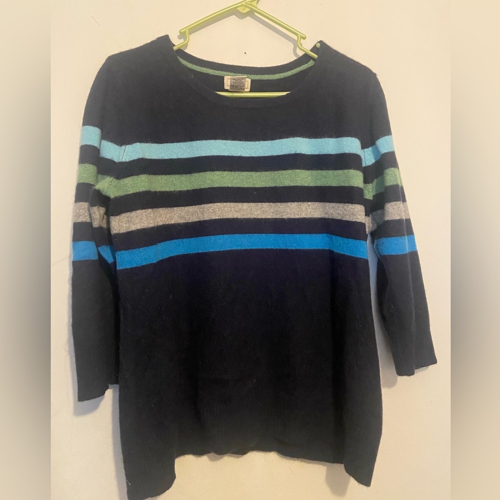 L.L. Bean striped cashmere sweater